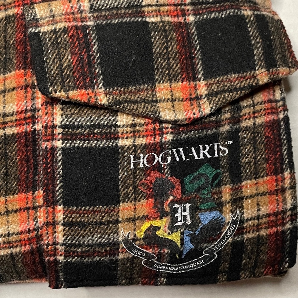 HARRY POTTER Womens Flannel Shirt Jacket Large Wool Blend HOGWARTS Relaxed Fit - Picture 5 of 9